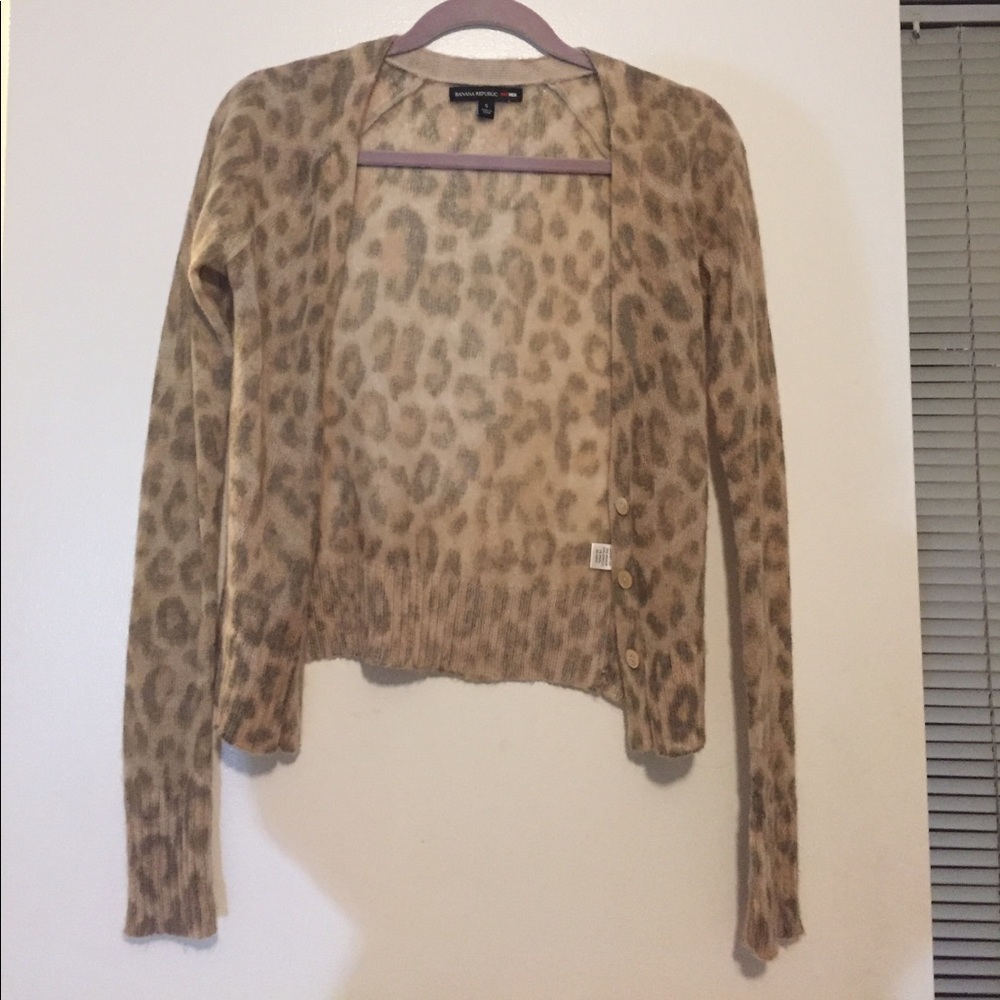 Lightweight leopard print cardigan Mad Men collection